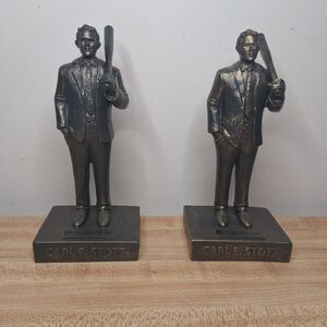 Carl E. Stotz Statue Lot of 2 Little League Baseball Founder Memorabilia Vintage
